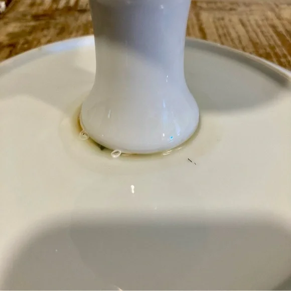 Floral Pedestal Cake Stand Signed Renee 8” - Picture 15 of 16